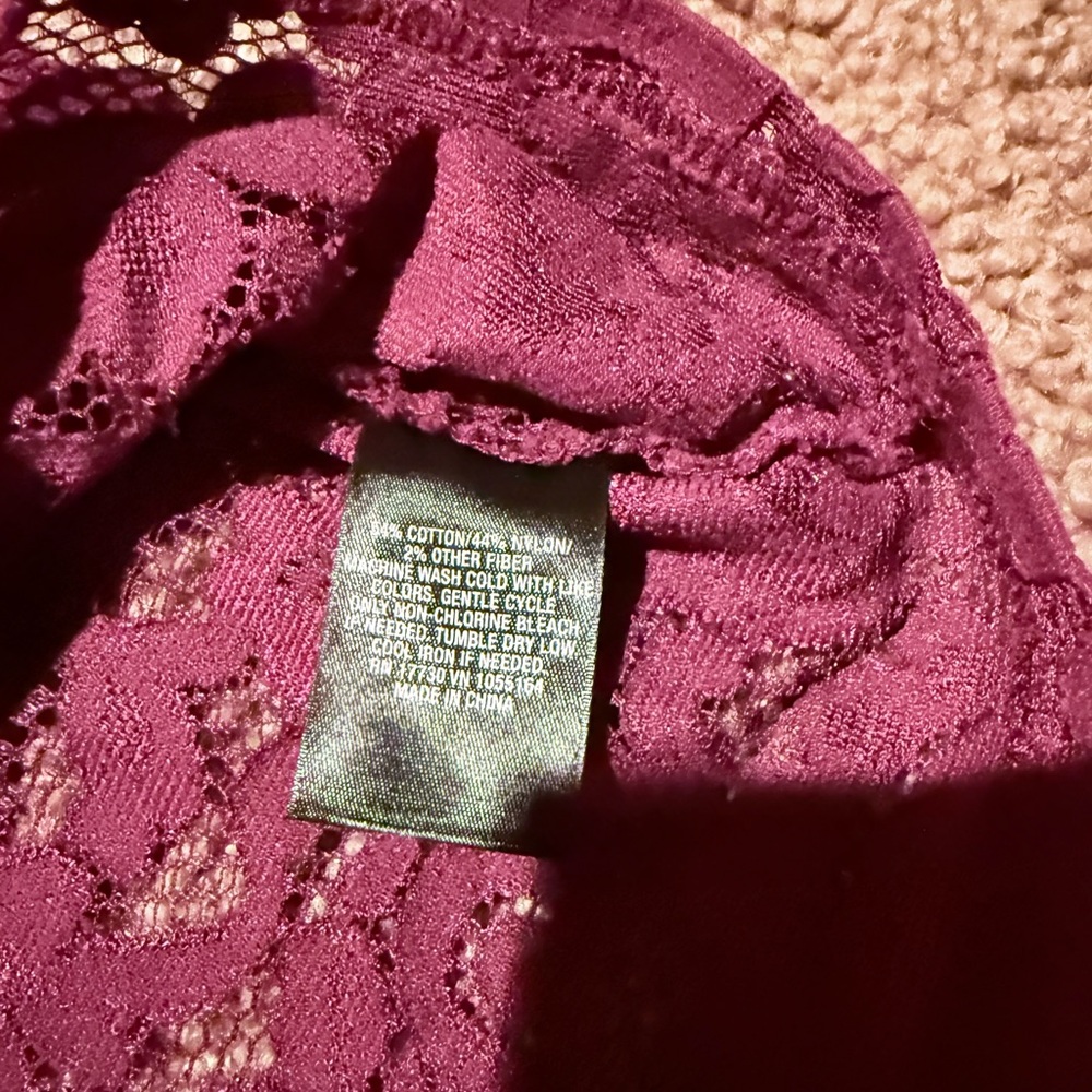 a new day Magenta Lace Top with Ruffle Sleeves - Picture 3 of 3